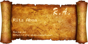 Ritz Absa névjegykártya